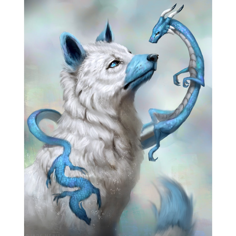 Fantasy Blue Wolf - Diamond Paintings 